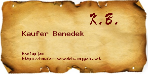 Kaufer Benedek névjegykártya